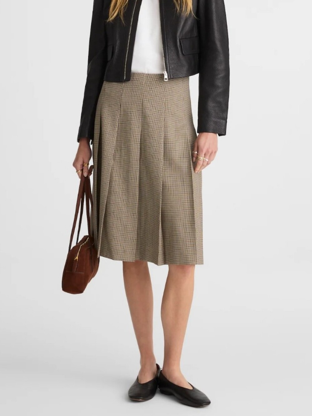 NWOT Madewell A-Line Midi Skirt in Wool-Blend Twill 8